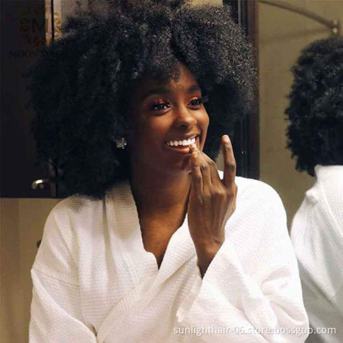 Perruques bas prix de gros Coiffure afro boucle courte vrai cheveux humain indiens perruque naturelle non dentelle